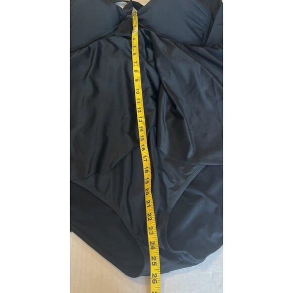 Torrid Swimsuit Women’s Plus Size 5 5R One Piece Black Layered Adjustable Strap - Picture 12 of 16